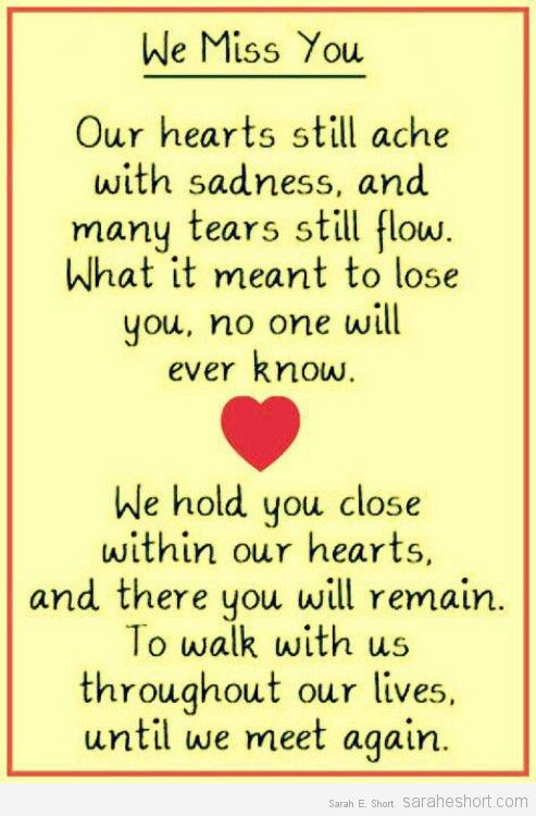 We Miss YOU